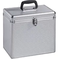 Hama 181435 LP-koffer 50, alu-look, zilver