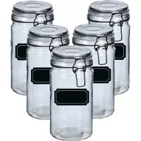 Zeller Weckpotten/inmaakpotten - 10x - 750 ml - glas - met beugelsluiting - incl. etiketten
