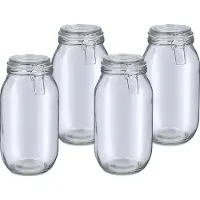 Zeller Weckpot/inmaakpot Alfie - 4x - 2L - glas - beugelsluiting - D13 x H26 cm