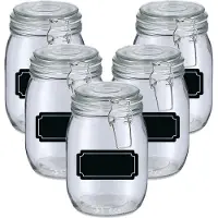 Zeller Weckpotten/inmaakpotten - 10x - 1L - glas - met beugelsluiting - incl. etiketten