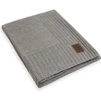 Knit Factory Uni Gebreid Plaid - Woondeken - plaid - Wollen deken - Kleed - Iced Clay - 160x130 cm