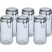 Zeller Weckpotten/inmaakpotten - 6x - 750 ml - glas - met beugelsluiting - D10 x H15 cm