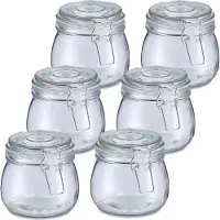 Zeller Voorraadpot/bewaarpot Alfie - 10x - 500 ml - glas - beugelsluiting - D11 x H11 cm
