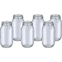 Zeller Weckpot/inmaakpot Alfie - 6x - 2L - glas - beugelsluiting - D13 x H26 cm