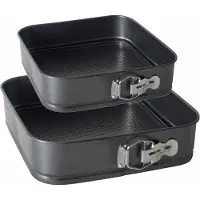 Gerimport Gerim Taarten bakken bakvorm/spring vorm Kitchen Pro - metaal - anti-aanbak laag - zwart - 2 stuks - Bakringen