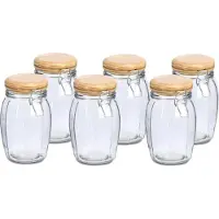 Zeller Weckpotten/inmaakpotten - 6x - 1.2L - glas - met beugelsluiting - D12 x H19 cm