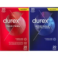 Durex - 40 stuks Condooms - Thin Feel 20 stuks - Extra Safe 20 stuks - Voordeelverpakking