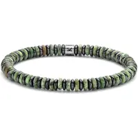 Frank 1967 7FB-0682 – Heren Armband – Natuurstenen Armband – Hematiet – Groen – 20 cm – Cadeau voor Mannen