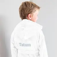 Yoursurprise Kinderbadjas met naam - Wit- 2/4 jaar