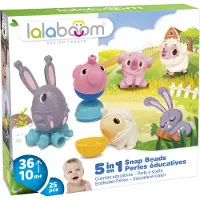 Lalaboom - Educatieve kralen en boerderijdieren - Schaap, varken en konijn - 25 Stuks