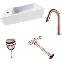 Saniclear fonteinset Alaska links met koperen gebogen kraan