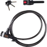 Black & Decker Kabelslot BXCHBL7002 - Fietsslot - Geschikt voor Fiets, Motor en Scooter - Lengte 180CM - Temperaturen tot -20ºC - Zwart