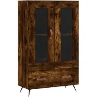 vidaXL Hoge kast 69,5x31x115 cm bewerkt hout gerookt eikenkleurig