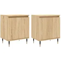 vidaXL Nachtkastjes 2 st 40x30x50 cm bewerkt hout sonoma eikenkleurig