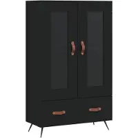 vidaXL Hoge kast 69,5x31x115 cm bewerkt hout zwart