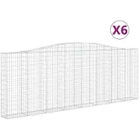 vidaXL Gabionen met boogvorm, 6 stuks, 400x30x140/160 cm, verzinkt staal