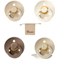 BIBS fopspeen 6-18 maand set 4 stuks Sand,Ivory,Vanilla en Dark Oak maat 2