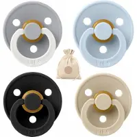 BIBS fopspenen - T3 -Baby Blue, Vanilla, Black, Glow Cloud -18+ maanden - spenen - speen - fopspeen - BolleToet speenzakje