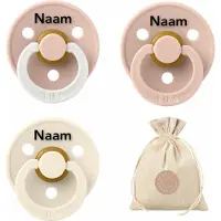 BIBS fopspenen met naam - T2 - Blush, Ivory & Blush Glow - 6-18 maanden - spenen - speen - fopspeen - BolleToet speenzakje