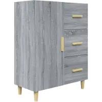 vidaXL Dressoir 69,5x34x90 cm bewerkt hout grijs sonoma eikenkleurig