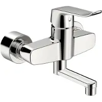 Hansa Clinica wastafelkraan wand uitl. 177mm draaib chroom, chroom