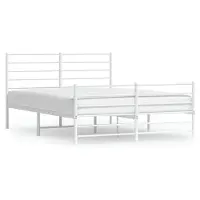 vidaXL Bedframe met hoofd- en voeteneinde metaal wit 140x200 cm