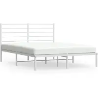 vidaXL Bedframe met hoofdbord metaal wit 120x200 cm