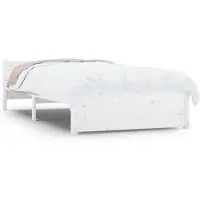 vidaXL Massief houten bed, wit, 90x190 cm