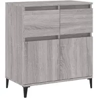 vidaXL Dressoir 60x35x70 cm bewerkt hout grijs sonoma eikenkleurig