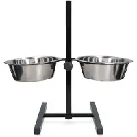 Holland Animal Care Excellent Voer- en Drinkbak - T-Standaard - Verhoogde voederbak - 4 Liter - Ø28 cm - RVS