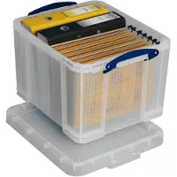 Really Useful Box opbergdoos - Opbergbox met deksel 35 liter - Transparant