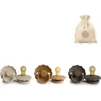 Frigg Daisy T2 - cream, cappuccino, portobello + Bolletoet speenzakje - 6-18 maanden