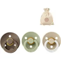 BIBS fopspenen T1 + speenzakje BolleToet - dark oak, sage, glow in the dark vanilla - 0-6 maanden