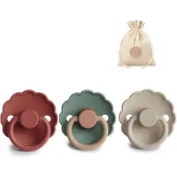 Frigg Daisy T1 - baked clay, willow, sandstone + Bolletoet speenzakje - 0-6 maanden