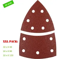 Kwb schuurschijf 100 x 62, 93 mm - 10 x K40, 10 x K80, 10 x K120 - Klittenbandhechting - XXL voordeelpack 30 stuks
