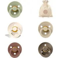 BIBS fopspenen T1 + speenzakje BolleToet - ivory, vanilla, dark oak, woodchuck en sage - 0-6 maanden