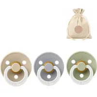 BIBS fopspenen T3 + speenzakje BolleToet - Glow in the dark vanilla, sage en cloud - 18+ maanden