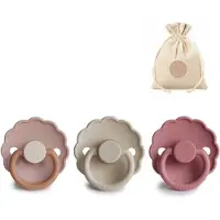 Frigg fopspenen T2 + BolleToet speenzakje - biscuit, crème, powder blush - 6-18 maanden