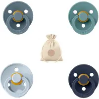 BIBS fopspenen T2+ speenzakje BolleToet - baby blue, petrol, island sea, deep space - 6-18 maanden