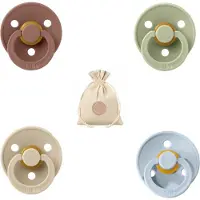 BIBS fopspenen T3 + speenzakje BolleToet - woodchuck, sage, baby blue, vanilla - 18+ maanden