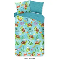 Good Morning dekbedovertrek schildpadden - katoen - 1-persoons (140x220 + 60x70 cm)