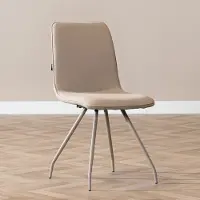 Livin24 Scandinavische eetkamerstoel Pippi taupe gerecyclede stof