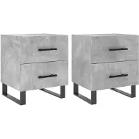 vidaXL Nachtkastjes 2 st 40x35x47,5 cm bewerkt hout betongrijs