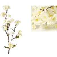 Benza Prunus kunstbloemen kunsttak - Wit - 100 cm