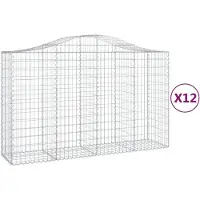 vidaXL Schanskorven 12 st gewelfd 200x50x120/140 cm ijzer
