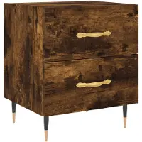 vidaXL Nachtkastje 40x35x47,5 cm bewerkt hout gerookt eikenkleurig