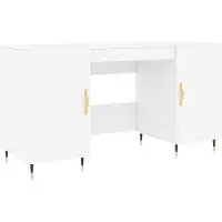 vidaXL Bureau 140x50x75 cm bewerkt hout wit