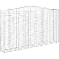 vidaXL Gabion met hoge boog, 400x50x220/240 cm, verzinkt staal