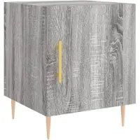 vidaXL Nachtkastje 40x40x50 cm bewerkt hout grijs sonoma eikenkleurig