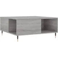 vidaXL Salontafel 80x80x36,5 cm bewerkt hout grijs sonoma eikenkleurig